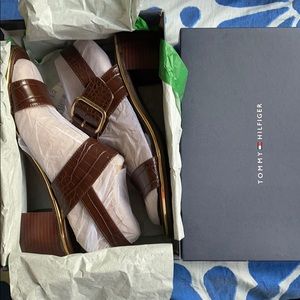 Tommy Hilfiger ankle strap chunky heels